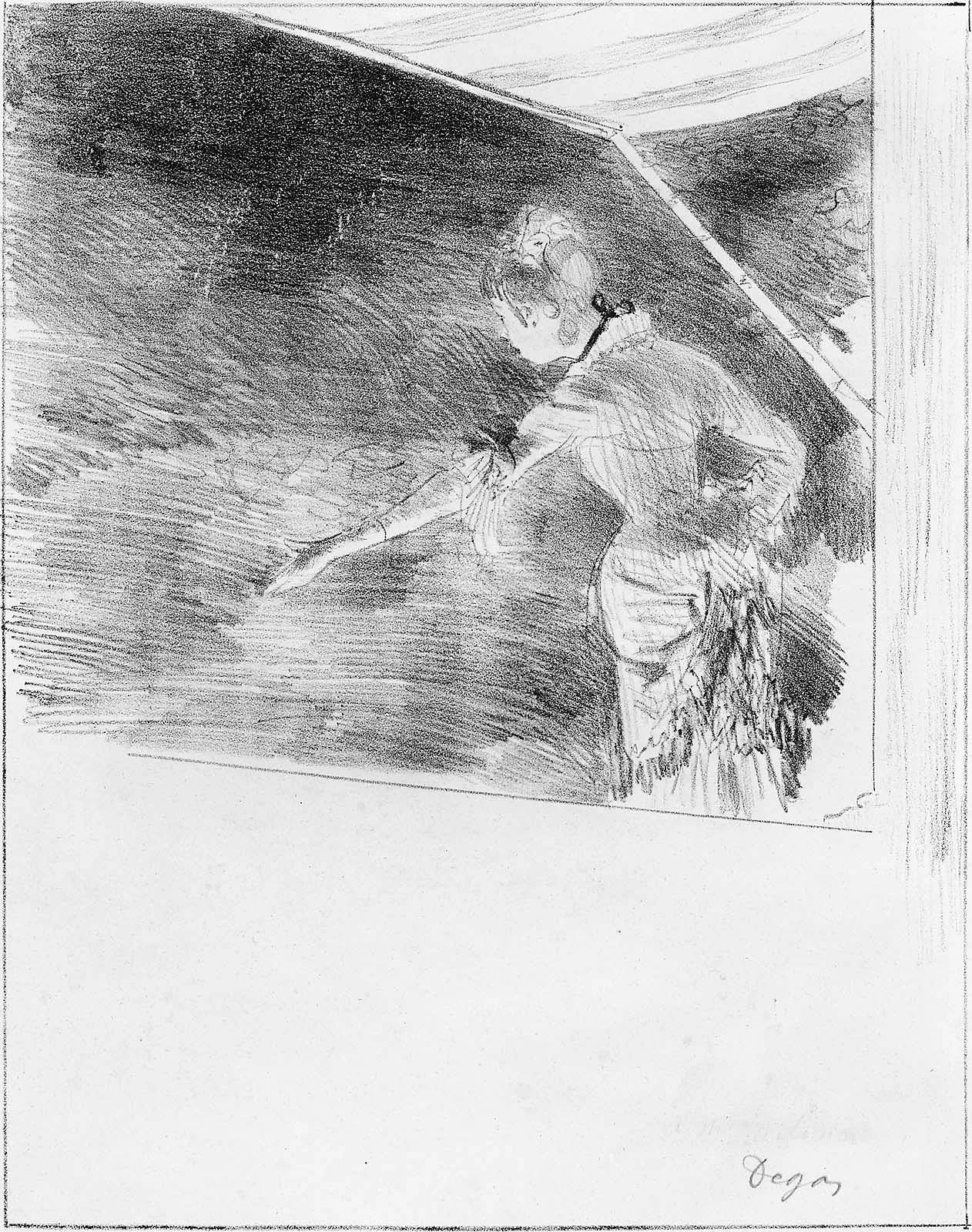 Drawing of a singer onstage with one arm extended Drawing of a singer onstage with one arm extended