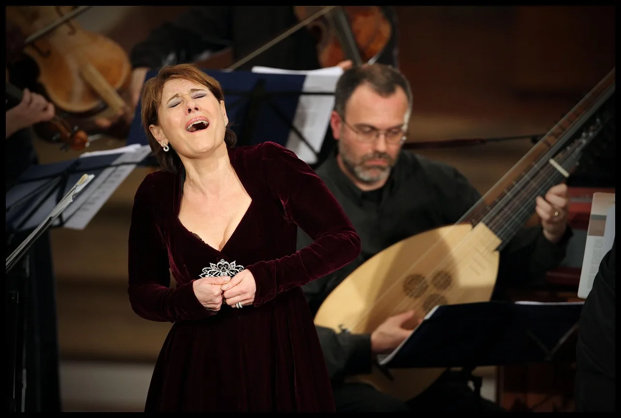 Opera singer accompanied by an instrumental ensemble Opera singer accompanied by an instrumental ensemble