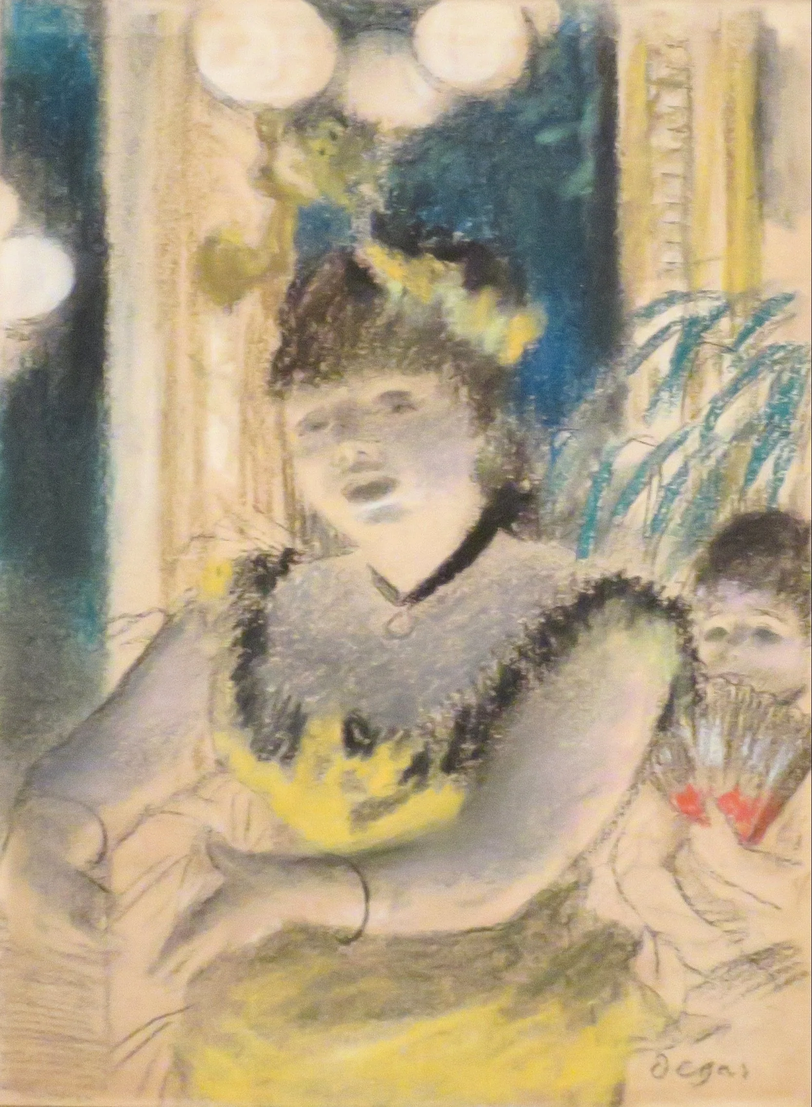 Painting depicting a singer in the middle of a performance Painting depicting a singer in the middle of a performance