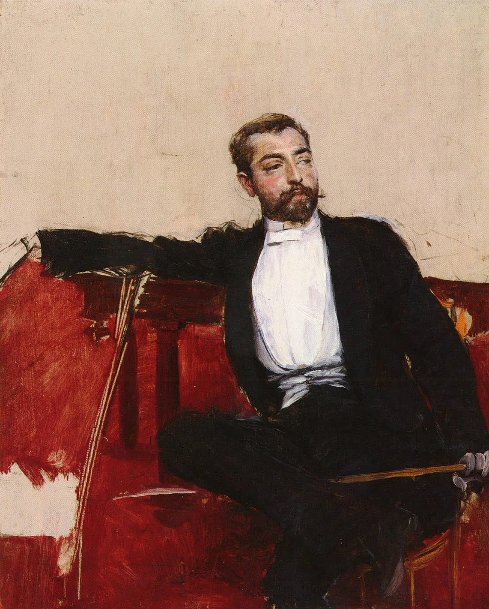 Painted portrait of a man in evening dress Painted portrait of a man in evening dress