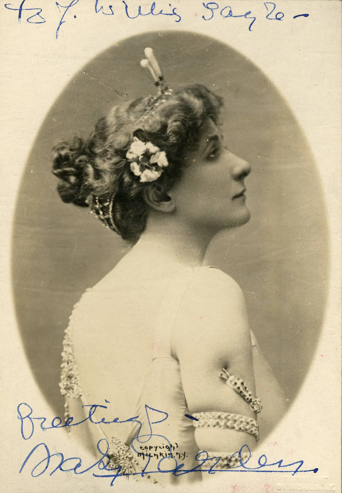 Vintage portrait of a woman in a stage costume
