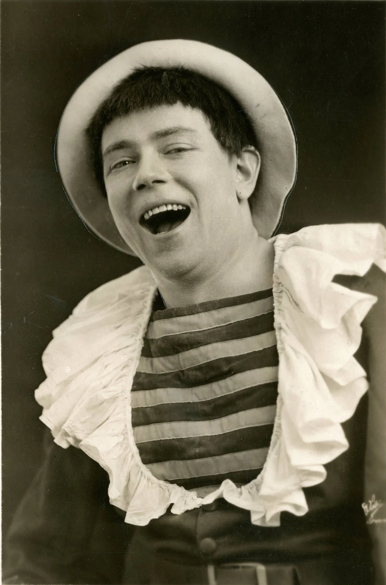 Vintage portrait in a ruffled stage costume