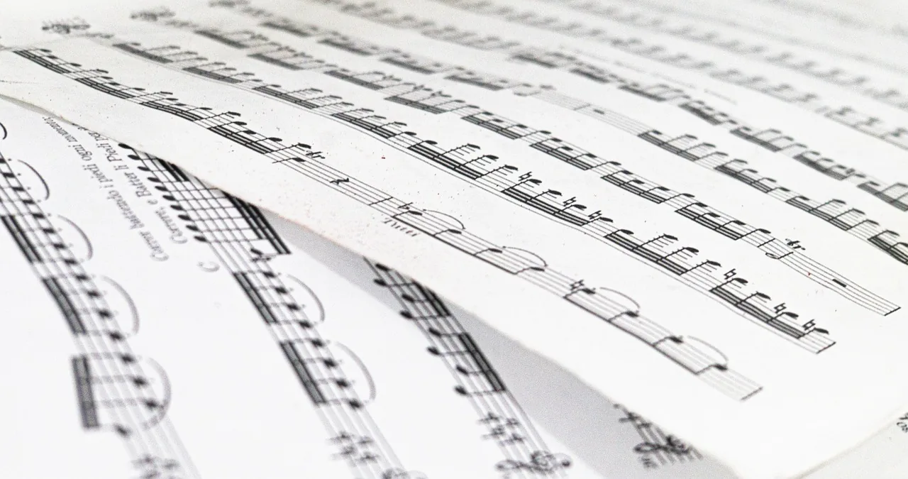 Pages de partition musicale en gros plan