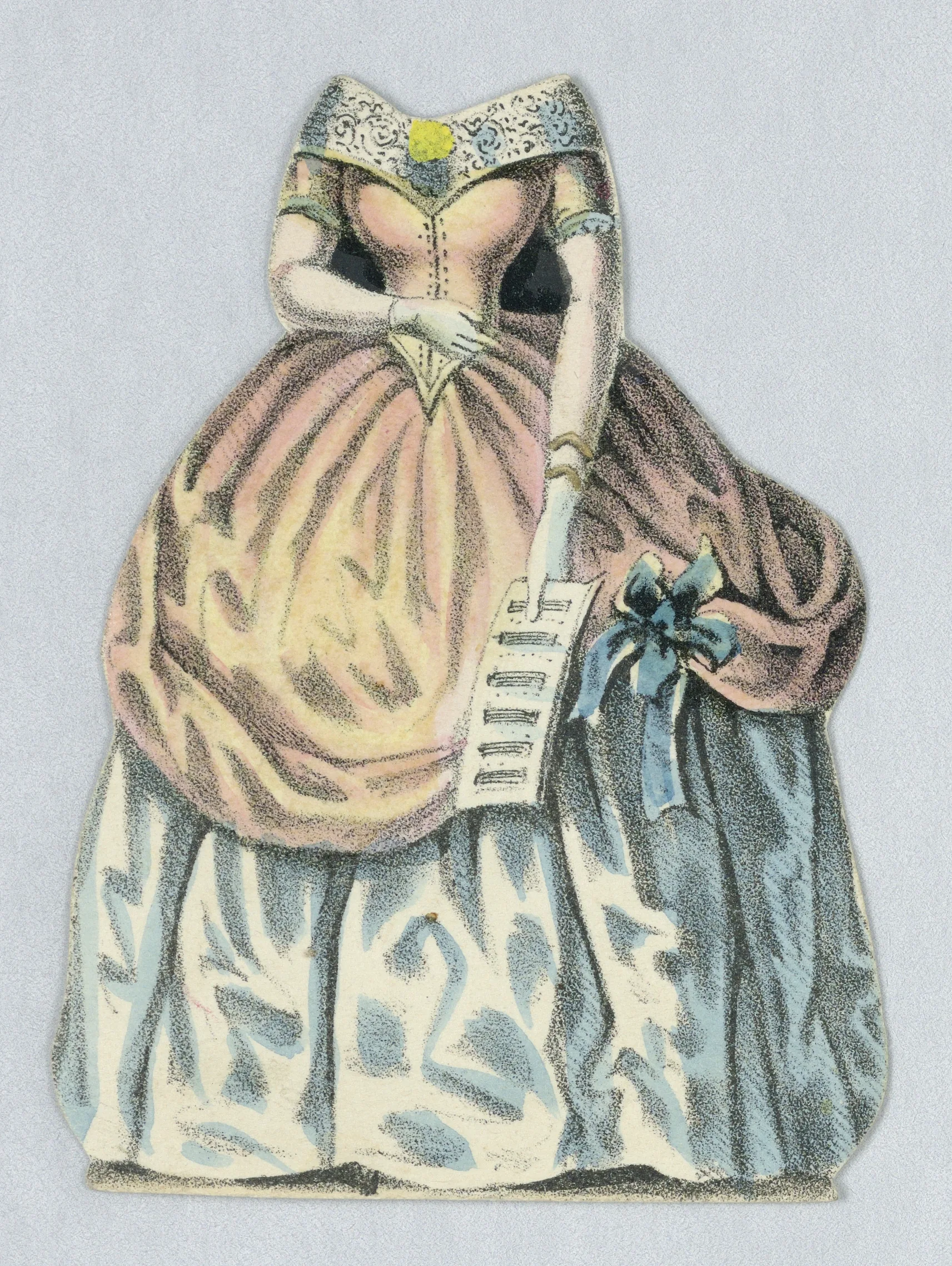 Illustration of an antique dress with sheet music Illustration of an antique dress with sheet music