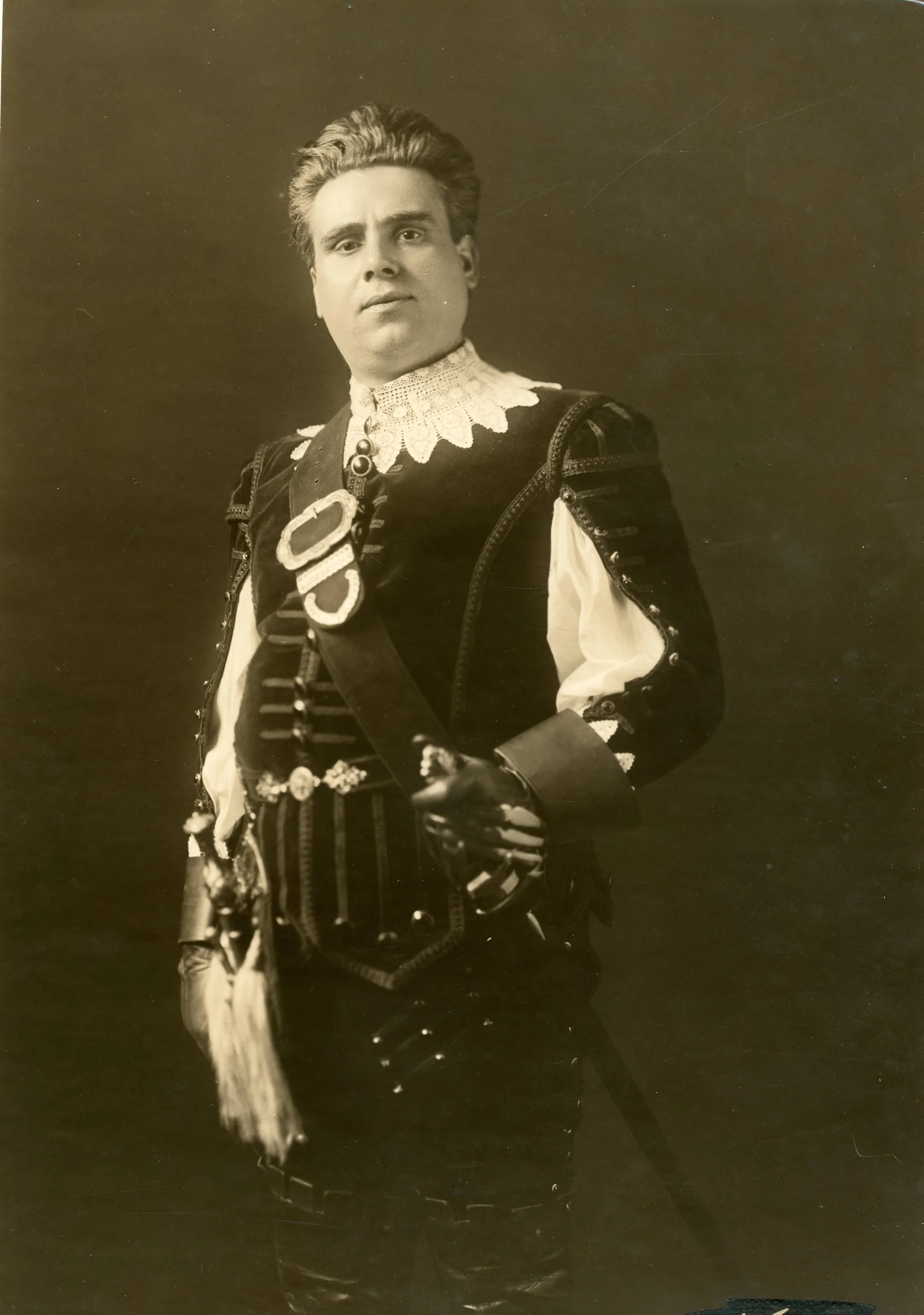 Vintage portrait of an artist in an opera costume Vintage portrait of an artist in an opera costume