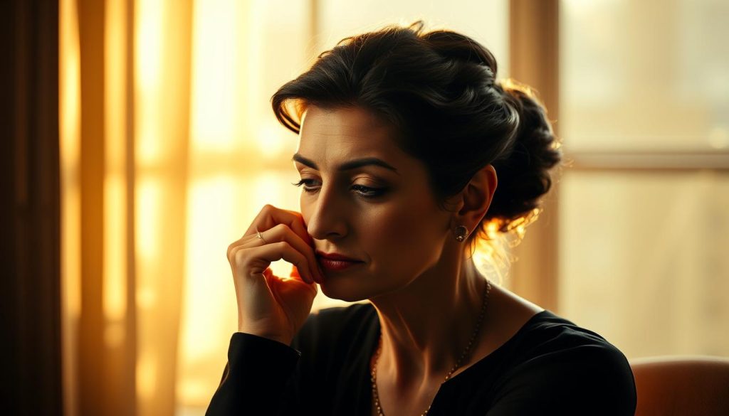 A serene, contemplative portrait of the legendary opera diva Maria Callas, captured in a pensive, posthumous pose. Bathed in warm, golden light, her iconic features are rendered with meticulous detail, conveying a sense of timeless grace and lasting legacy. The background is softly blurred, drawing the viewer's gaze to the subject's pensive expression, as if she is reflecting on her celebrated career and the accolades that have continued to honor her name even after her passing. The composition is elegant and reverential, reflecting the enduring significance of Callas' artistic contributions and the enduring recognition she has received.