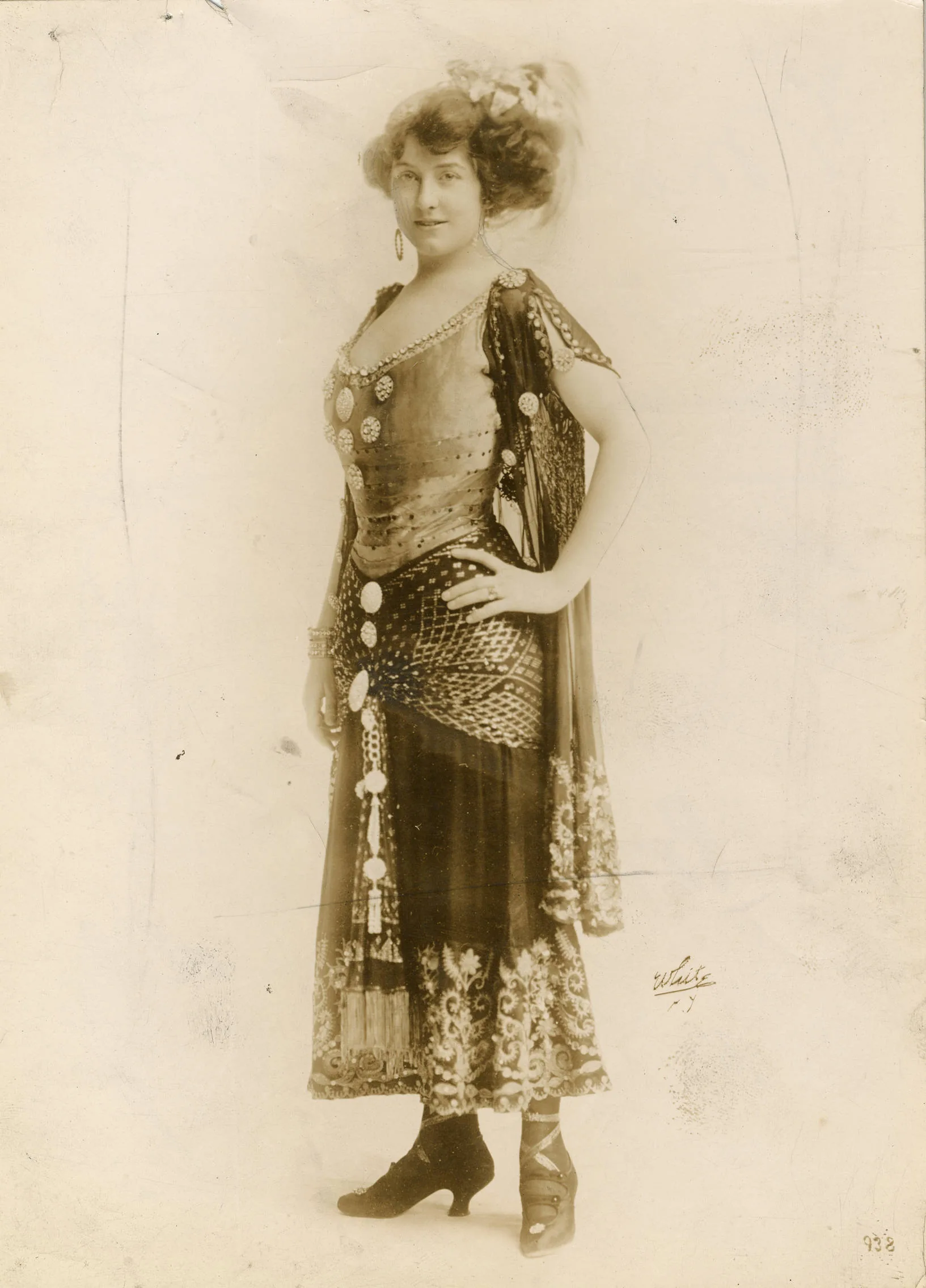 Vintage portrait of a woman in a stage costume